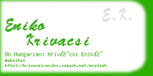 eniko krivacsi business card